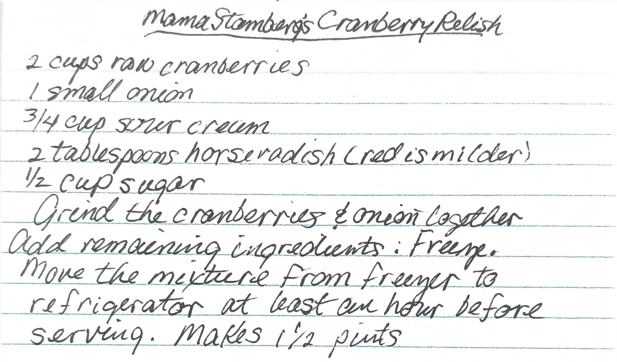 Original Handwritten Card