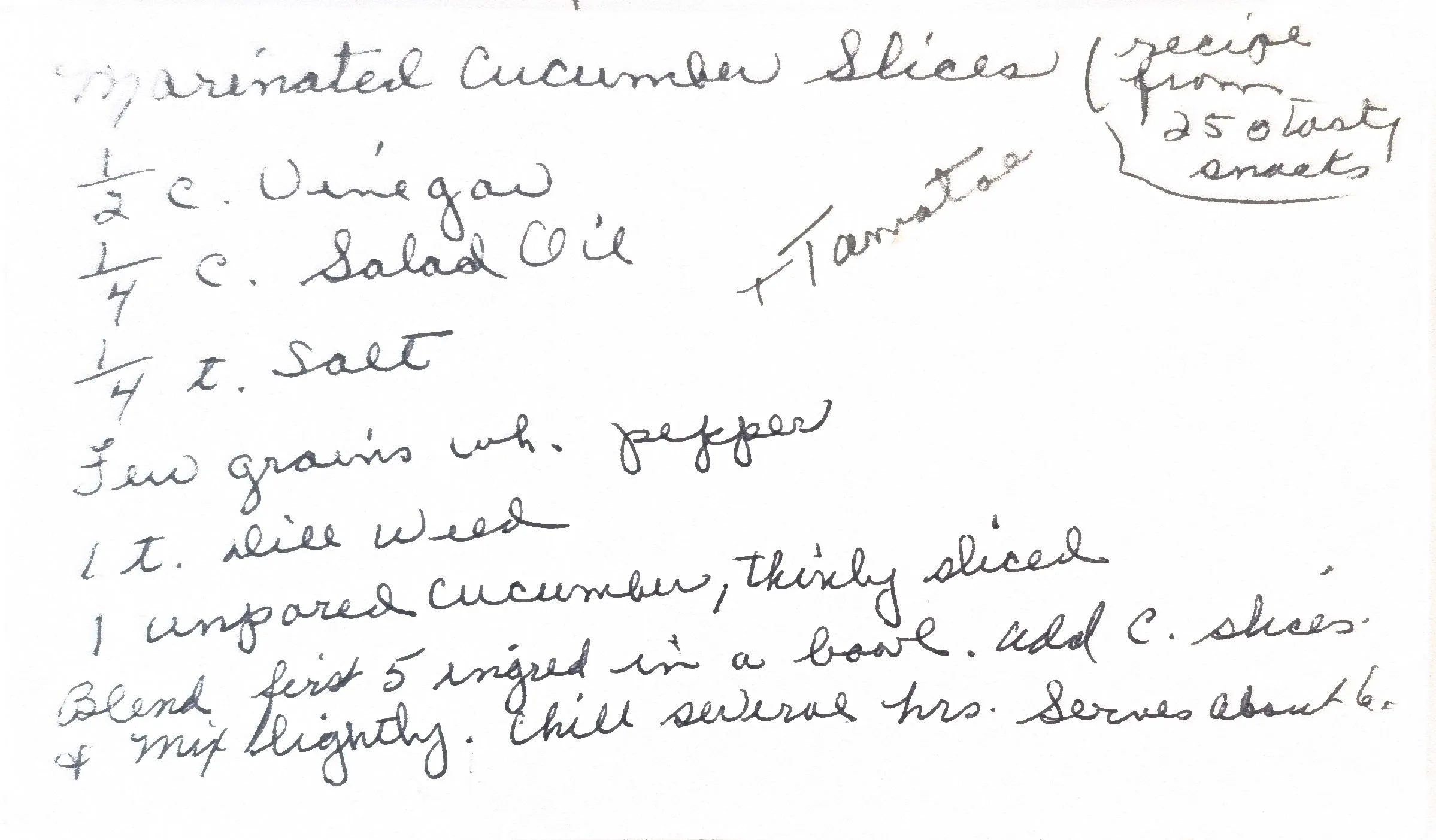 Original Handwritten Card