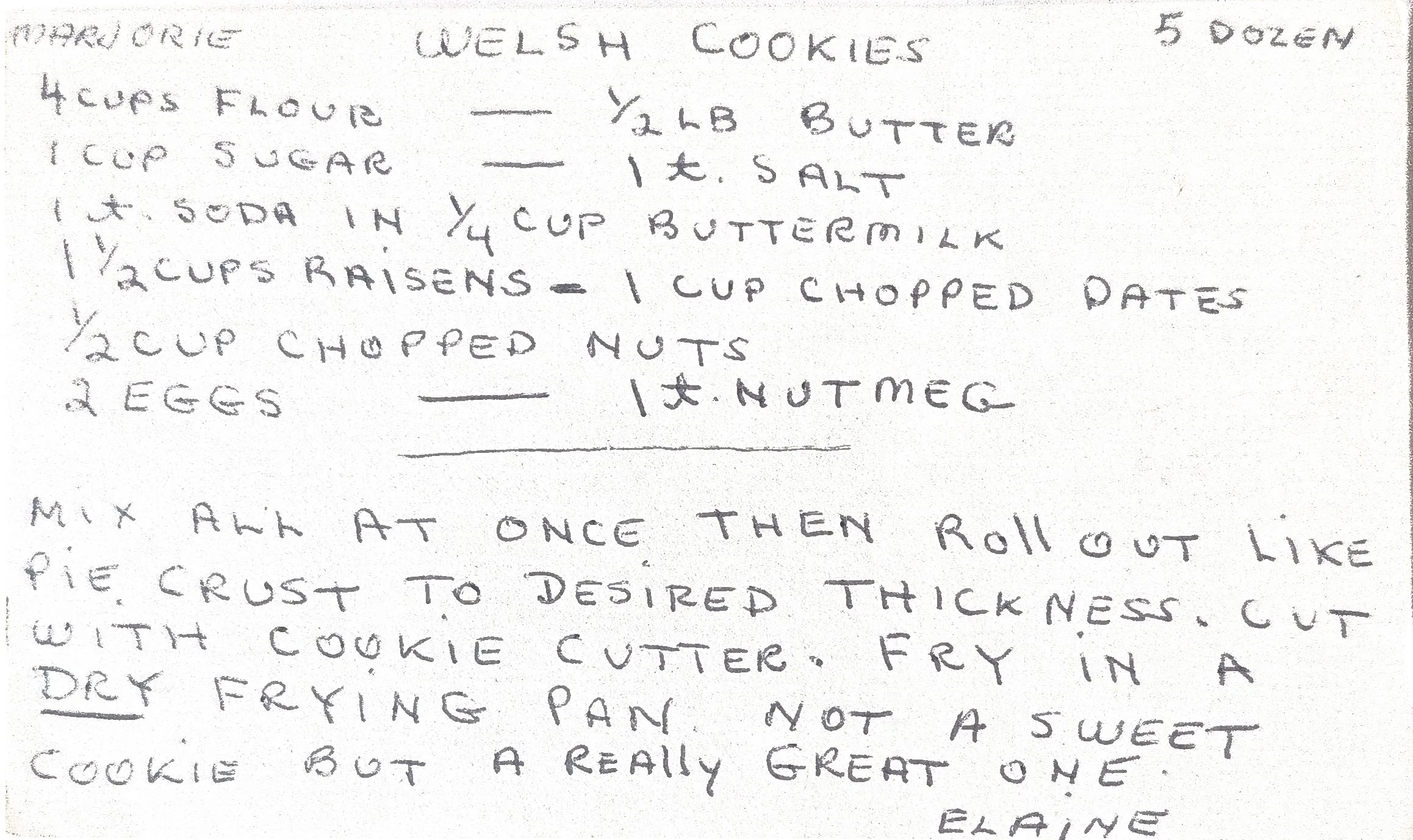 Original Handwritten Card