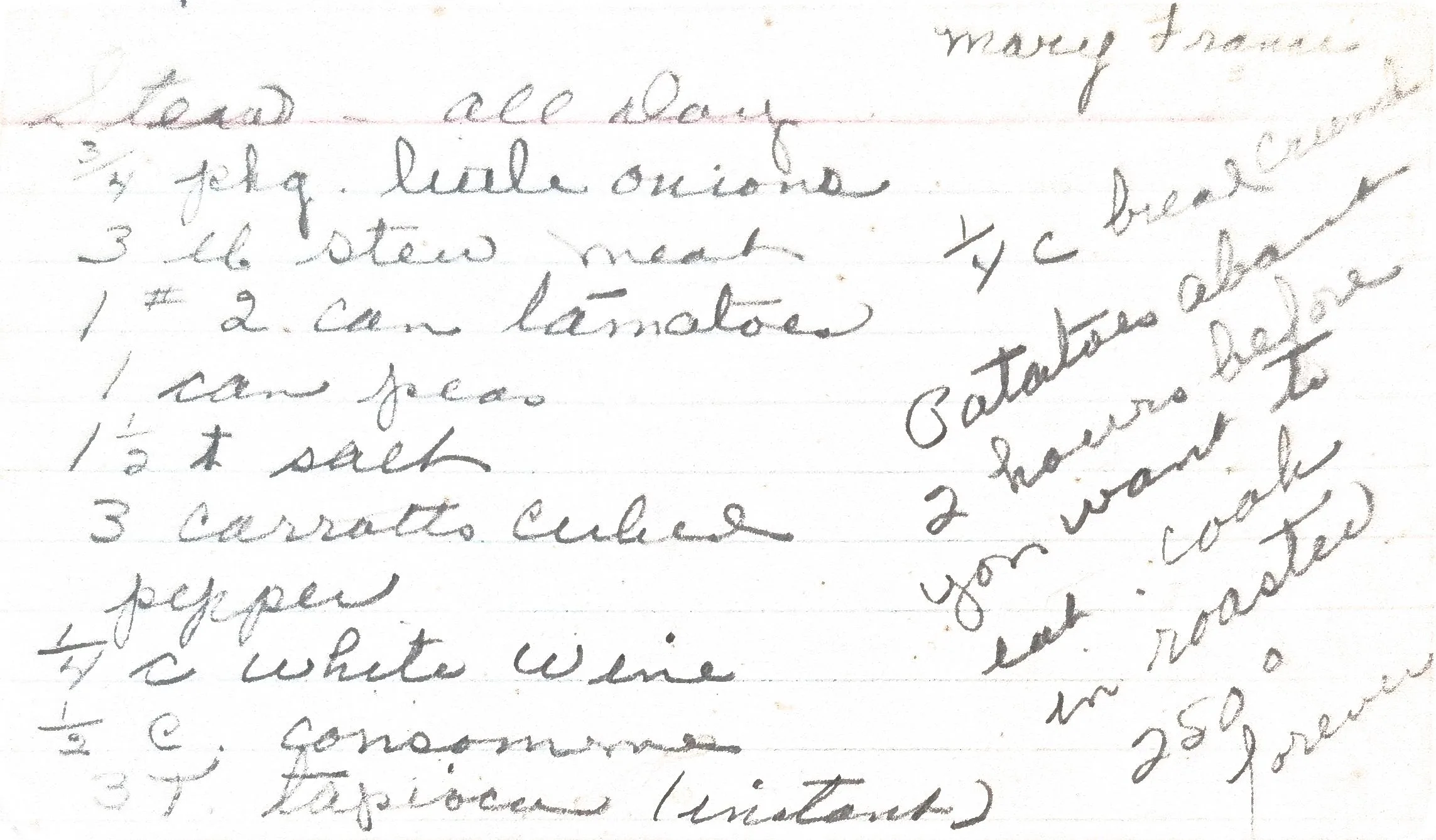 Original Handwritten Card
