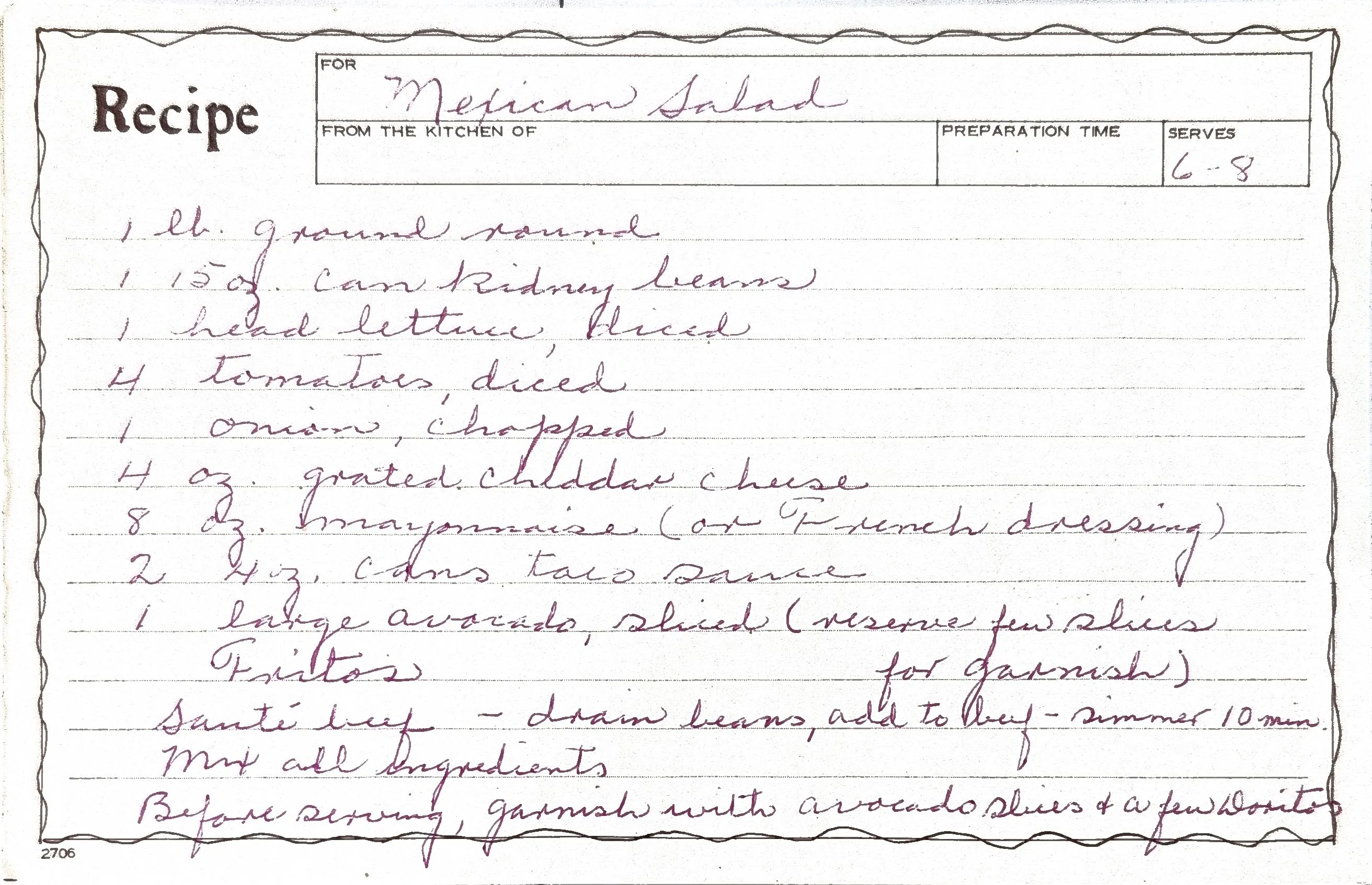 Original Handwritten Card