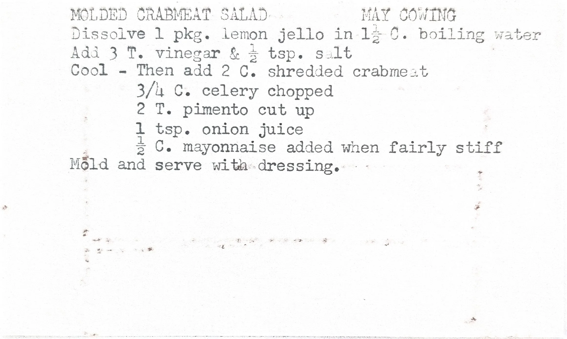 Original Handwritten Card