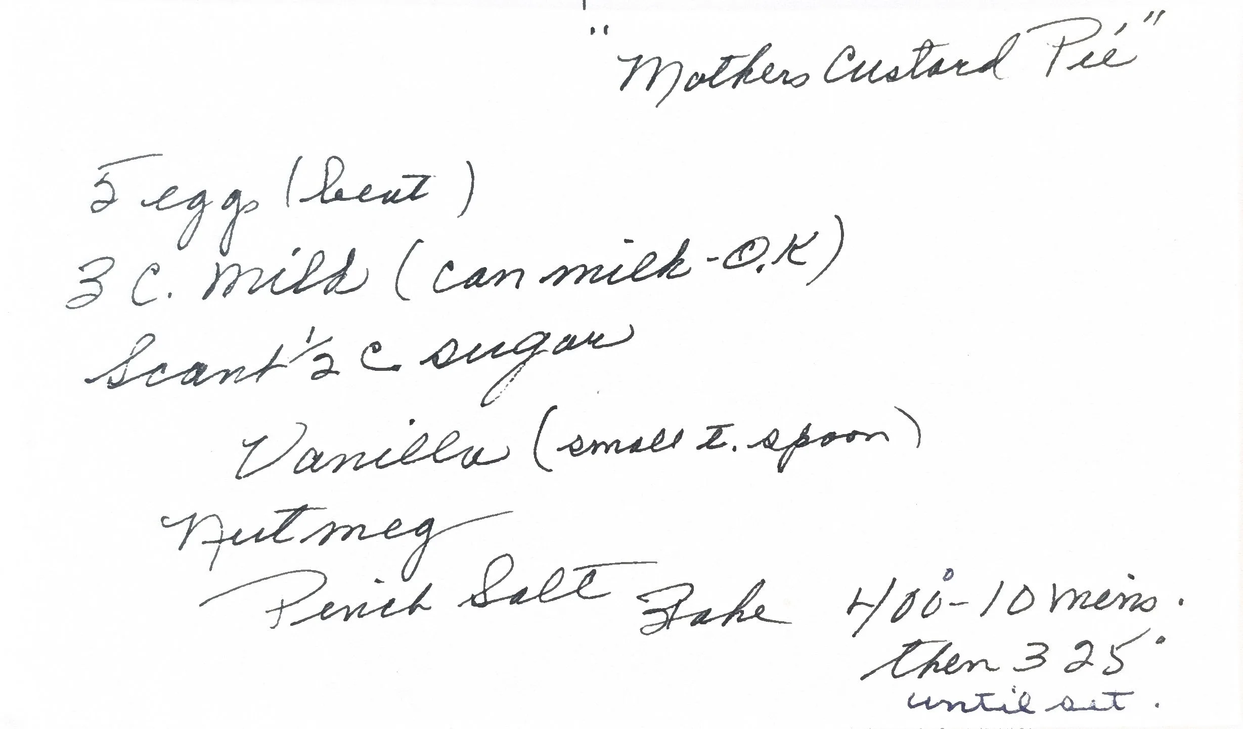 Original Handwritten Card