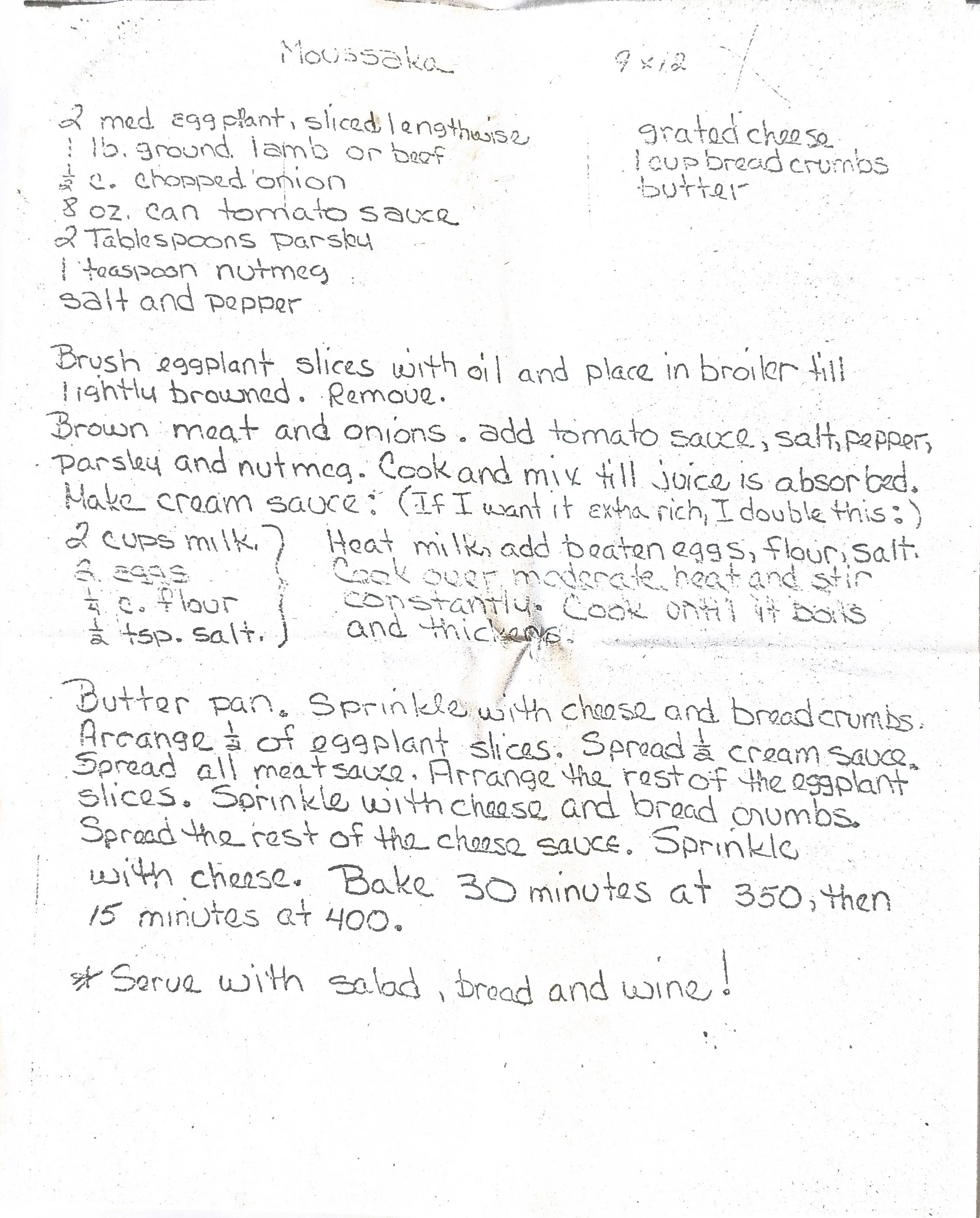 Original Handwritten Card