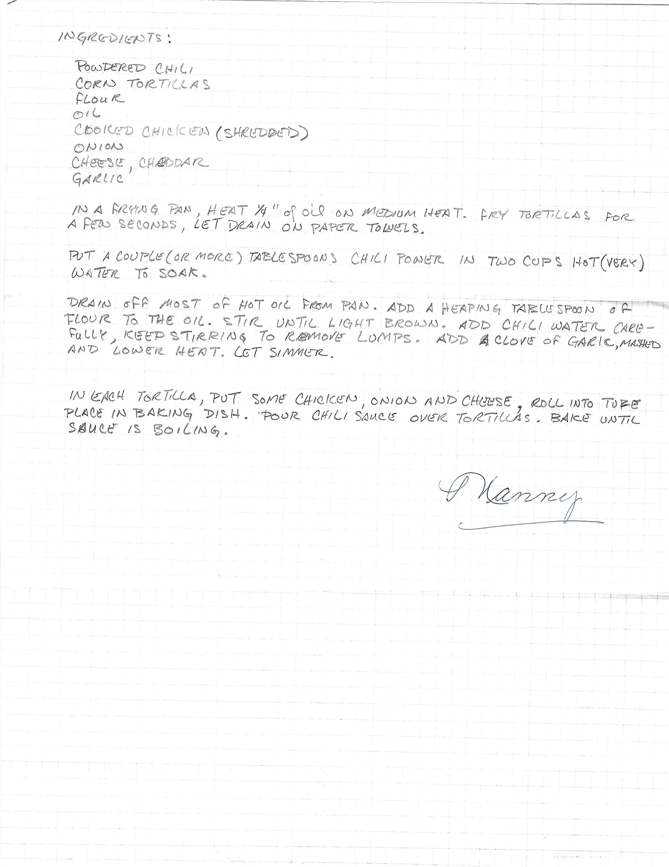 Original Handwritten Card