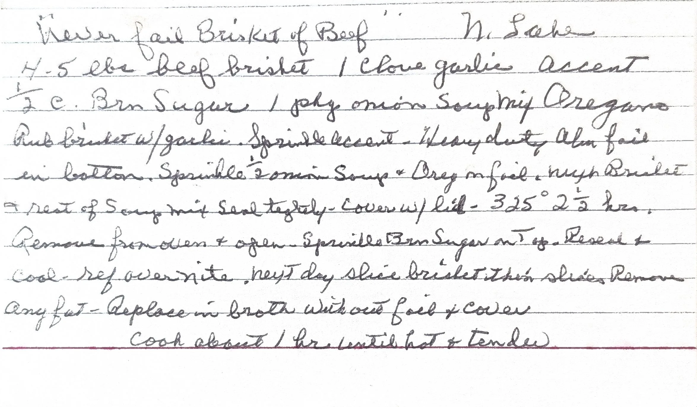 Original Handwritten Card