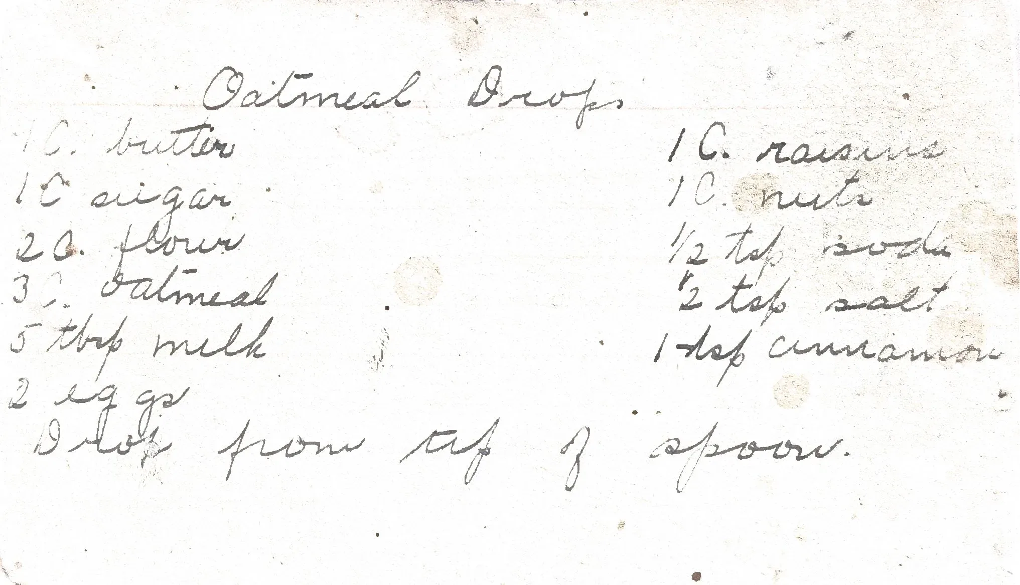 Original Handwritten Card