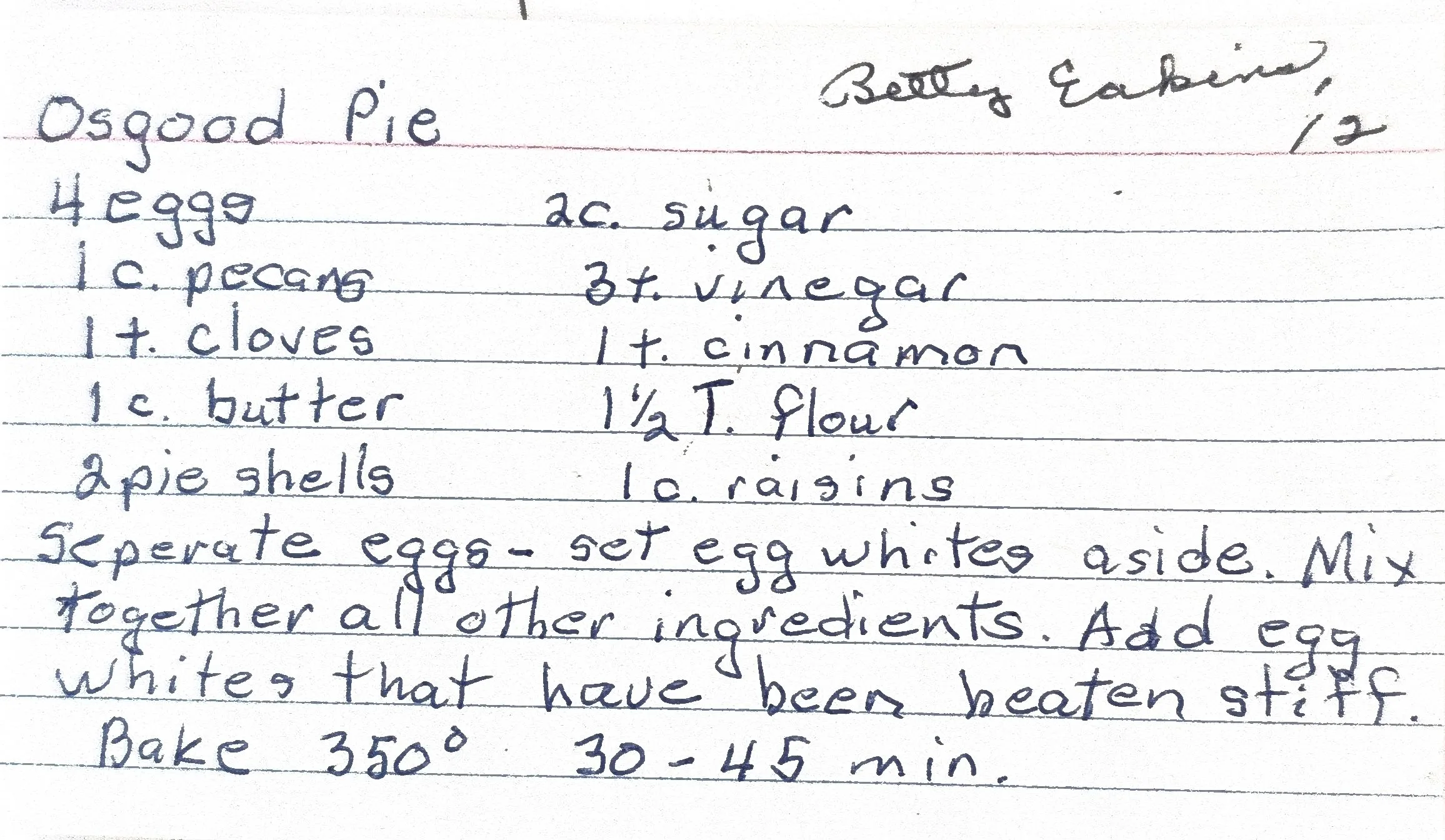 Original Handwritten Card