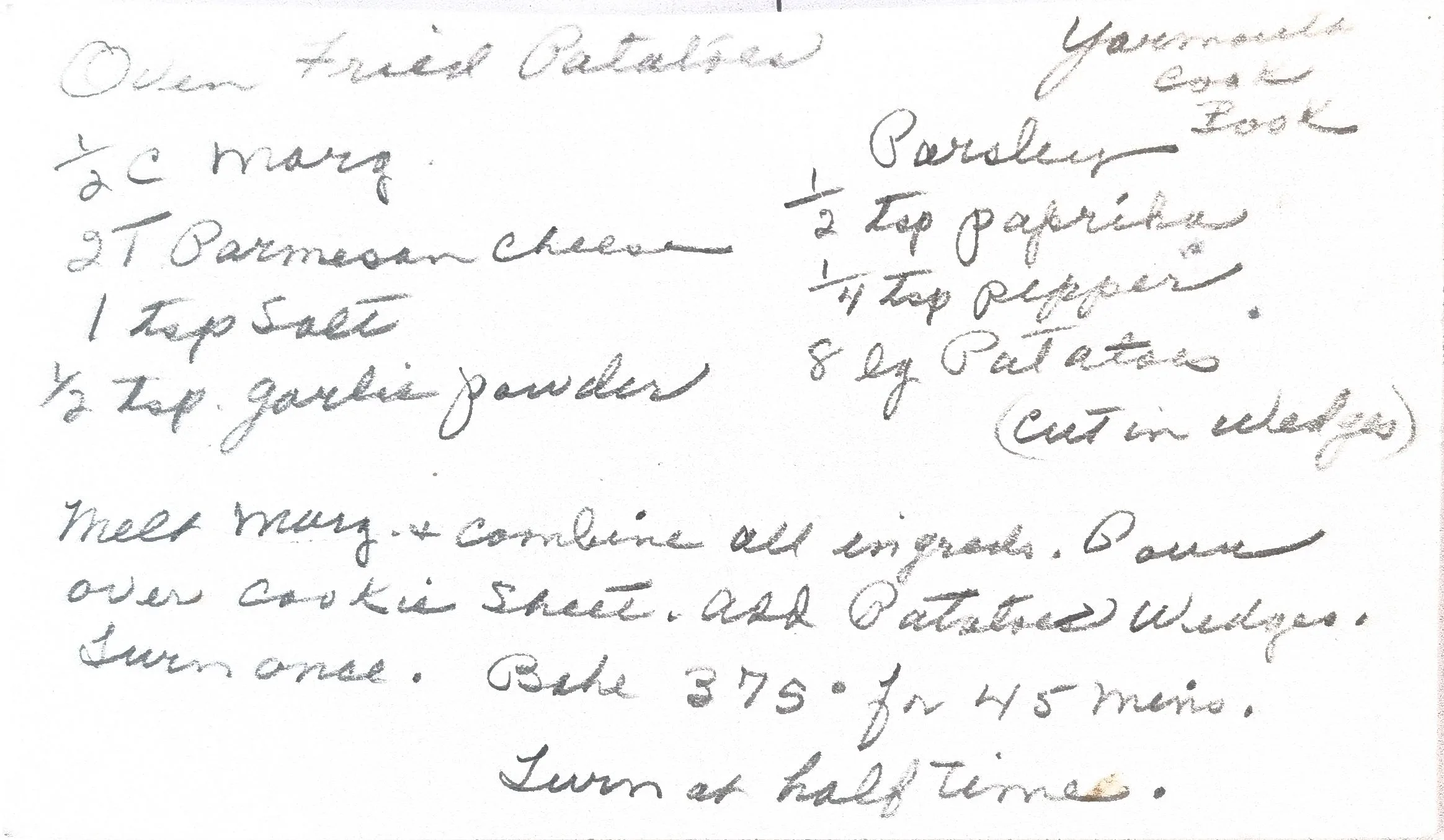 Original Handwritten Card