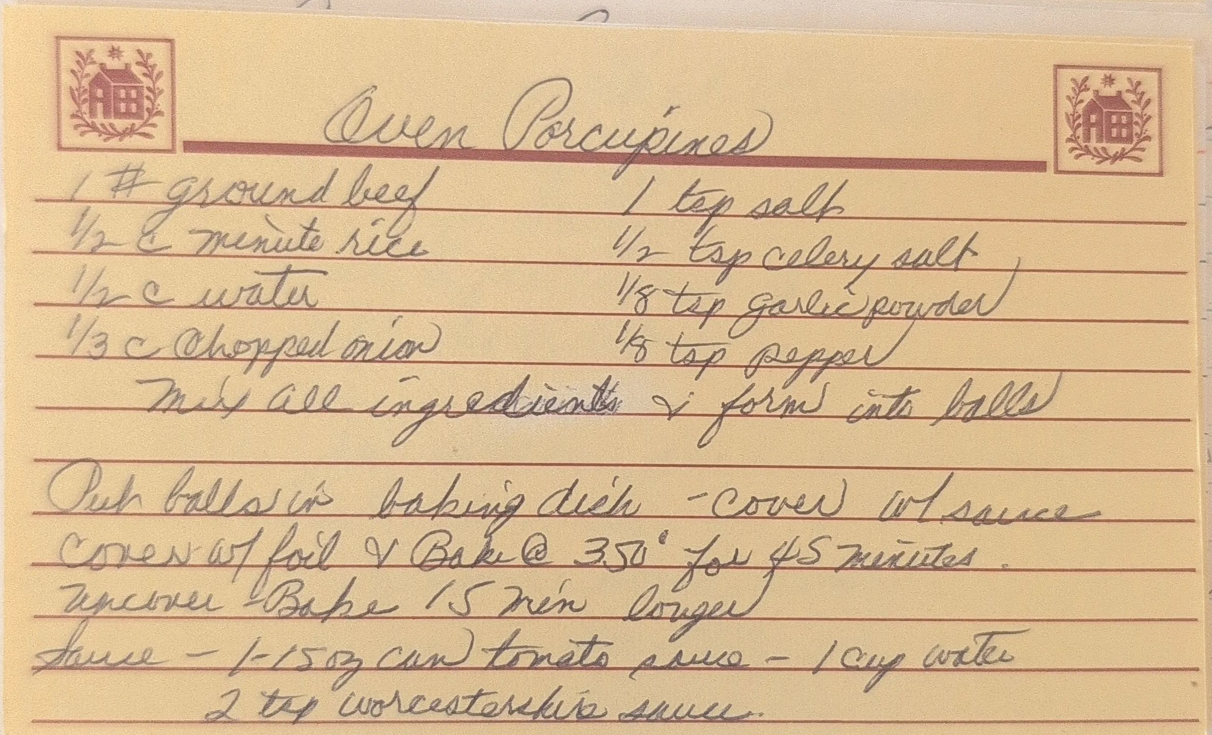 Original Handwritten Card