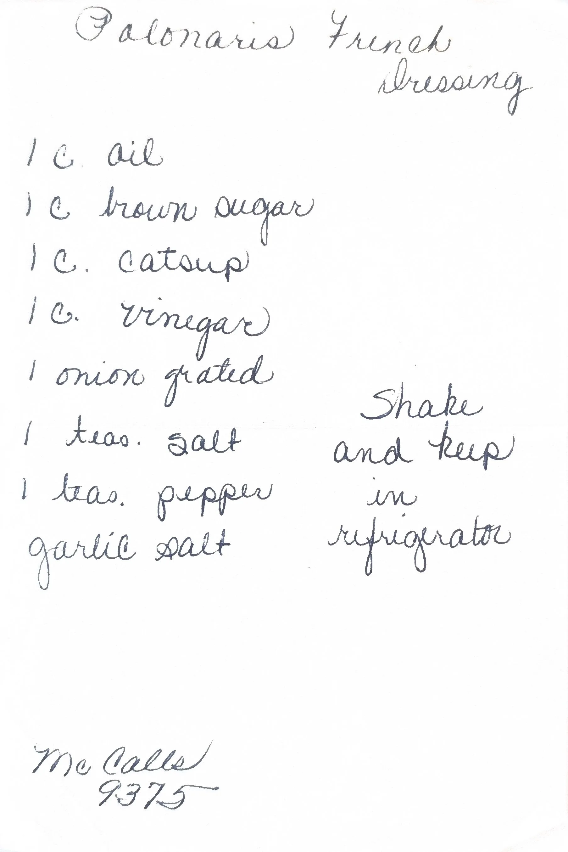 Original Handwritten Card