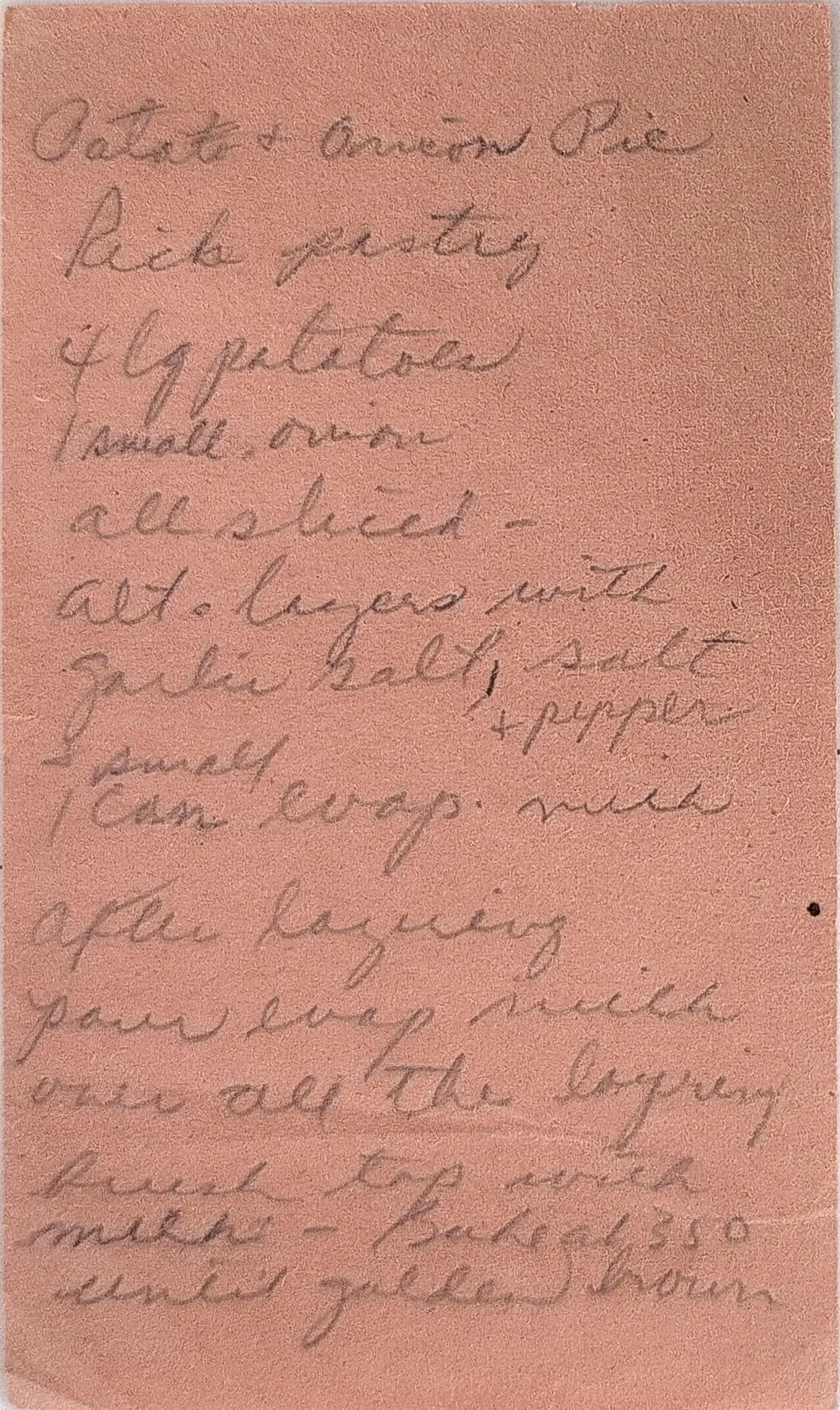 Original Handwritten Card