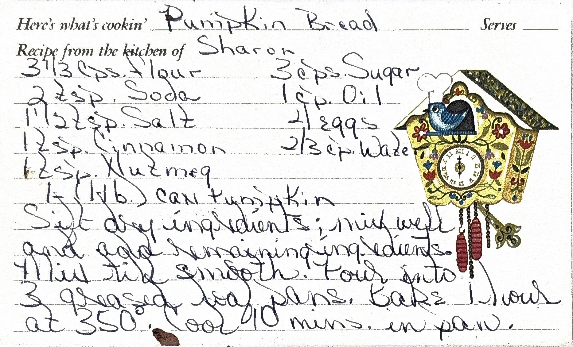 Original Handwritten Card