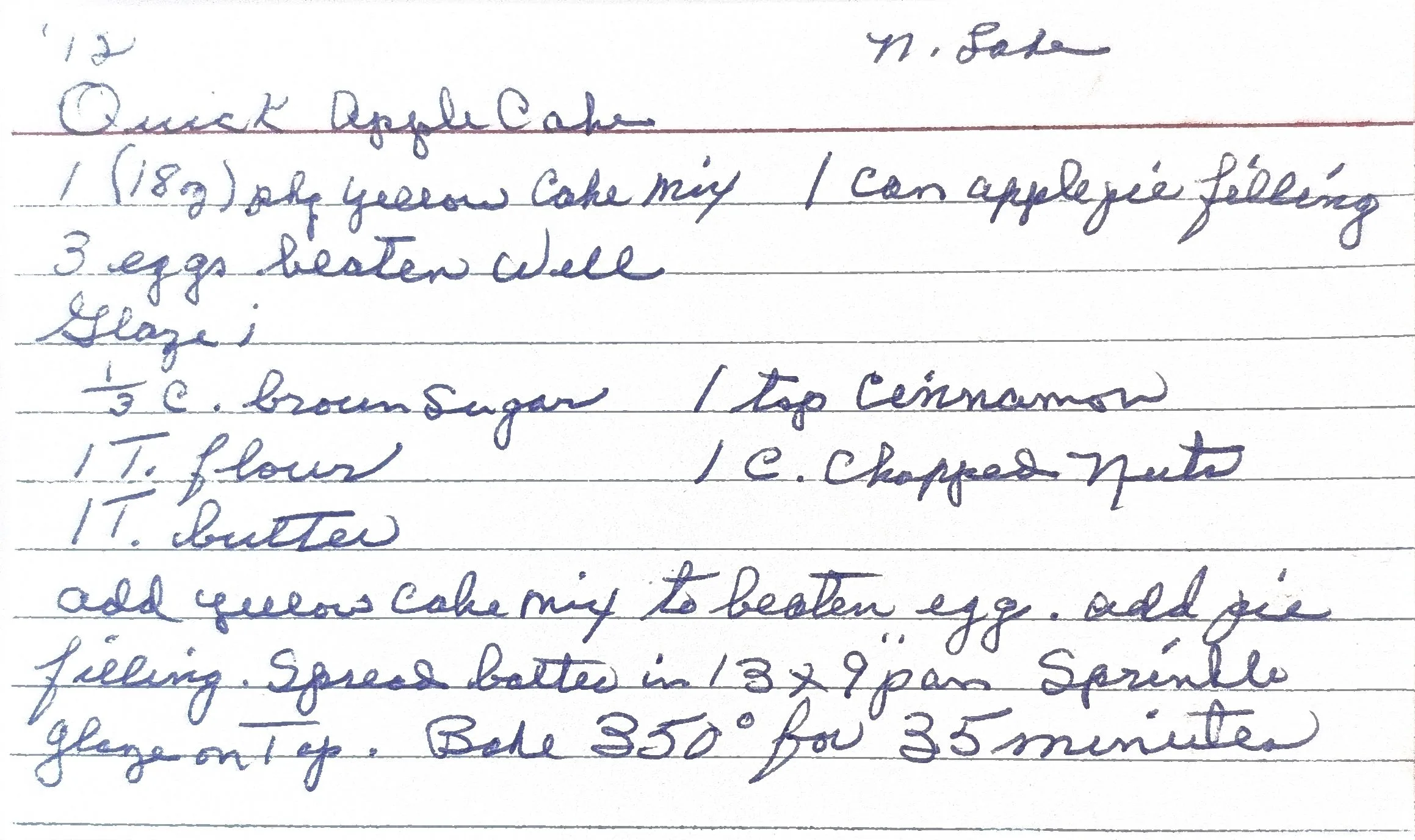 Original Handwritten Card