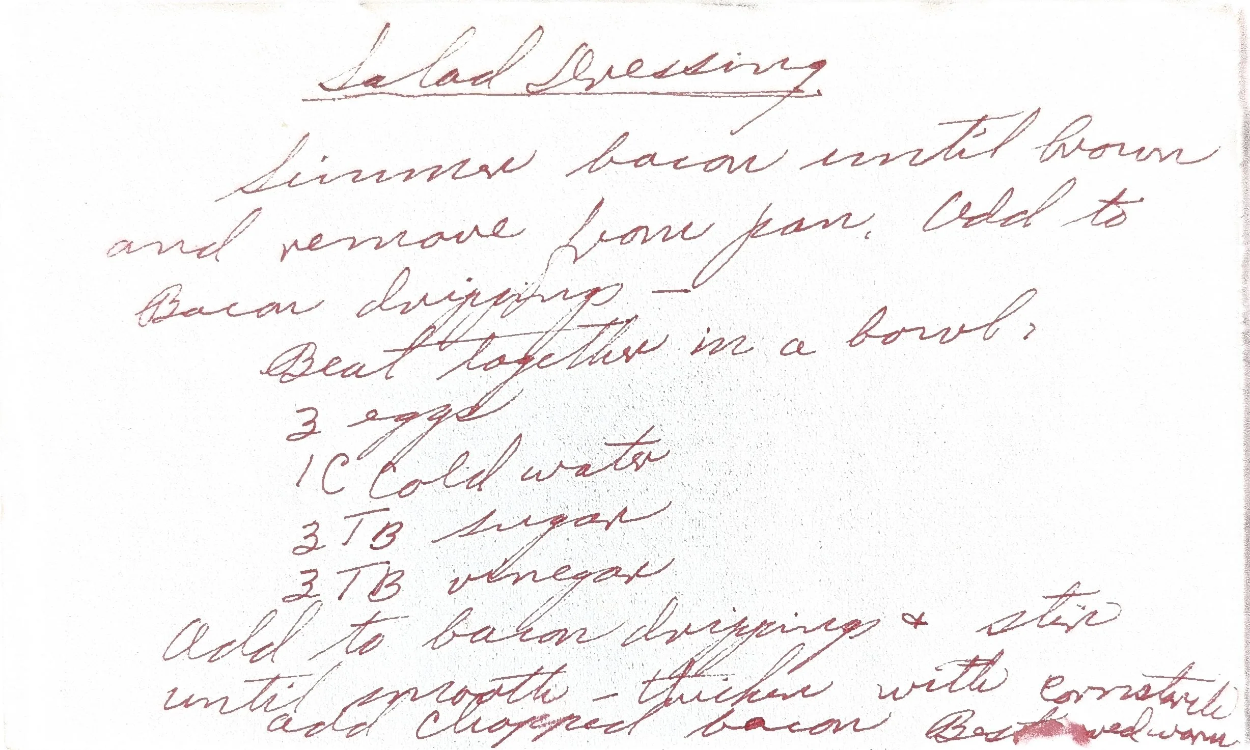 Original Handwritten Card