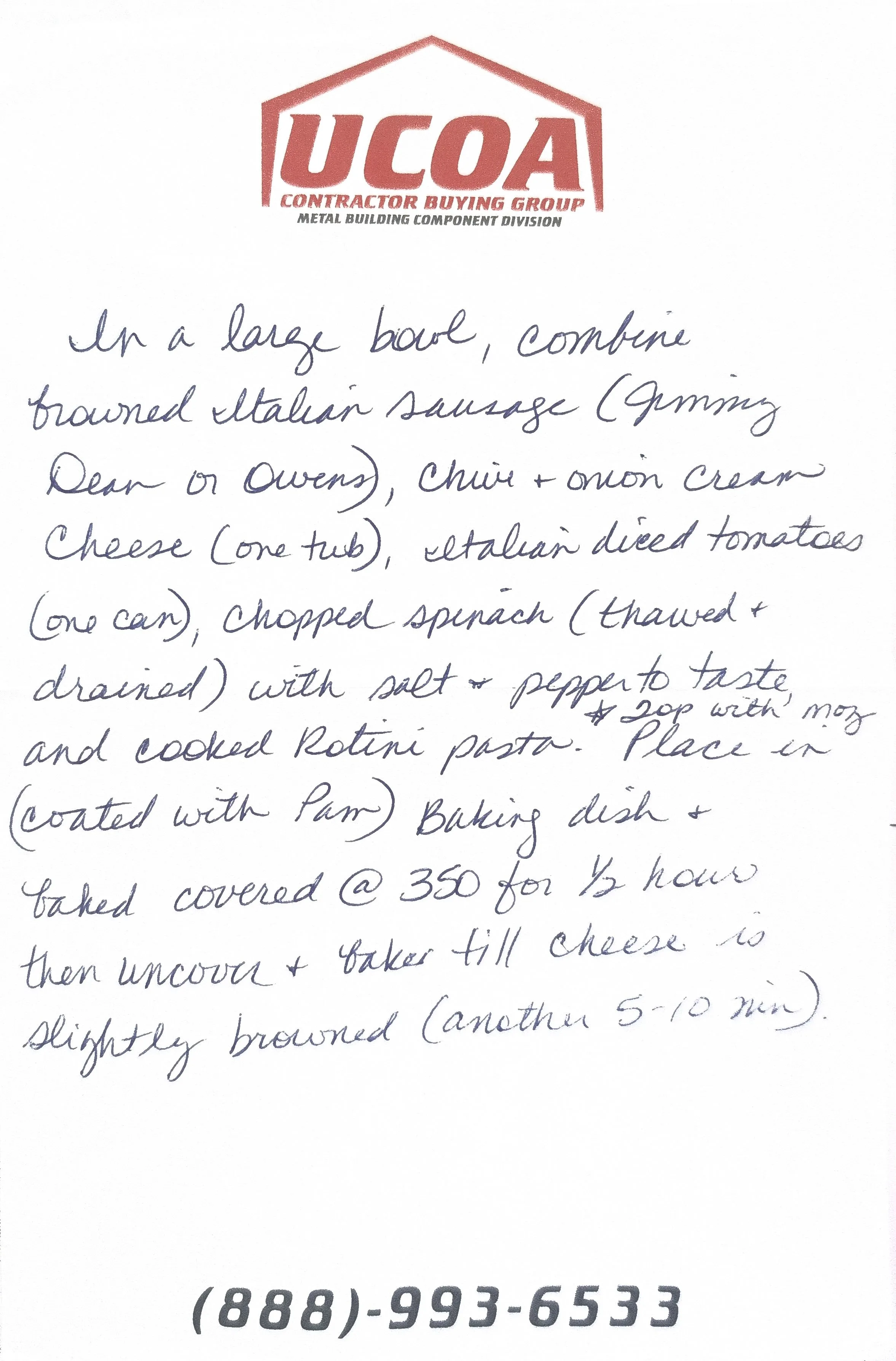 Original Handwritten Card