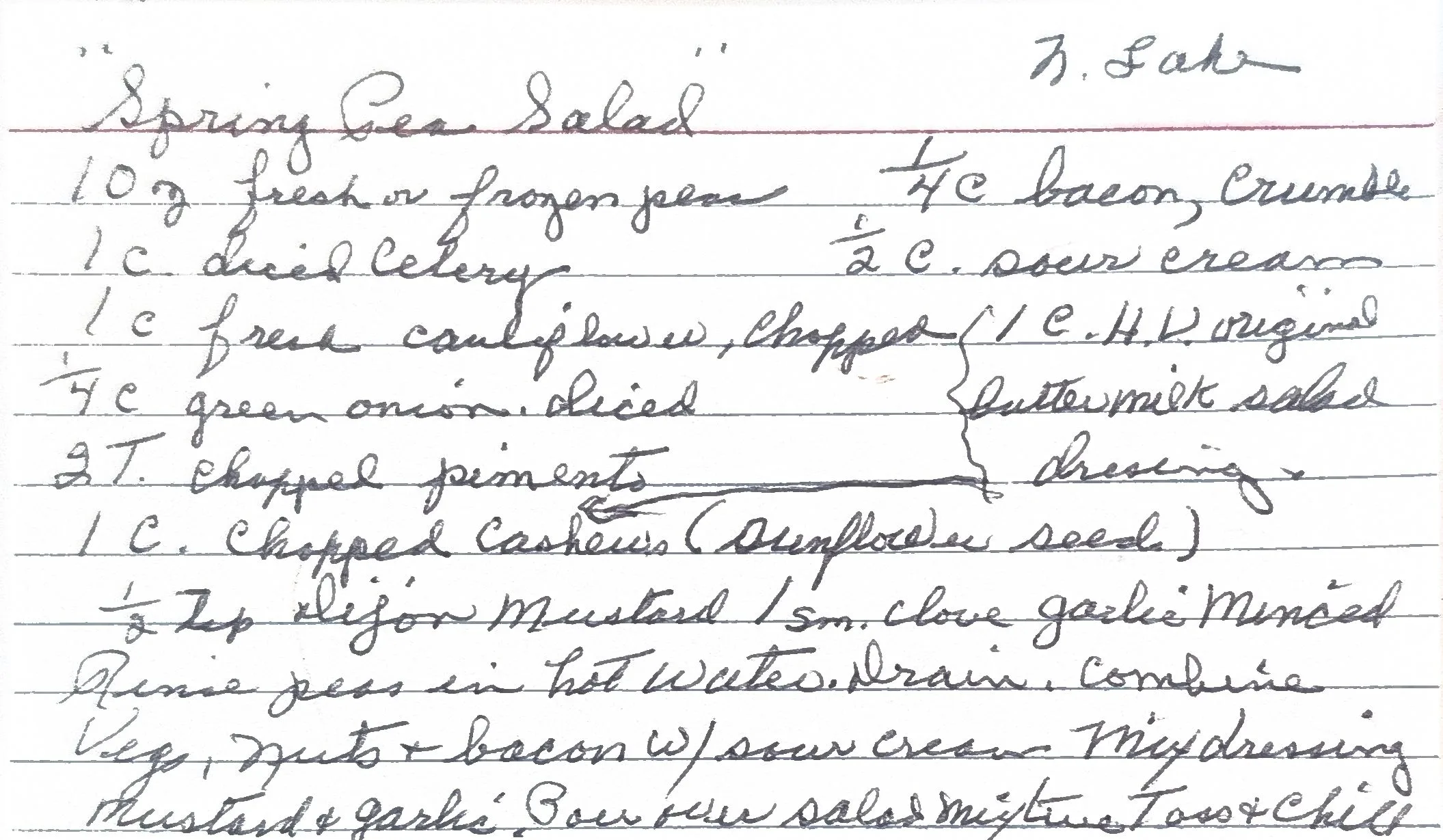 Original Handwritten Card