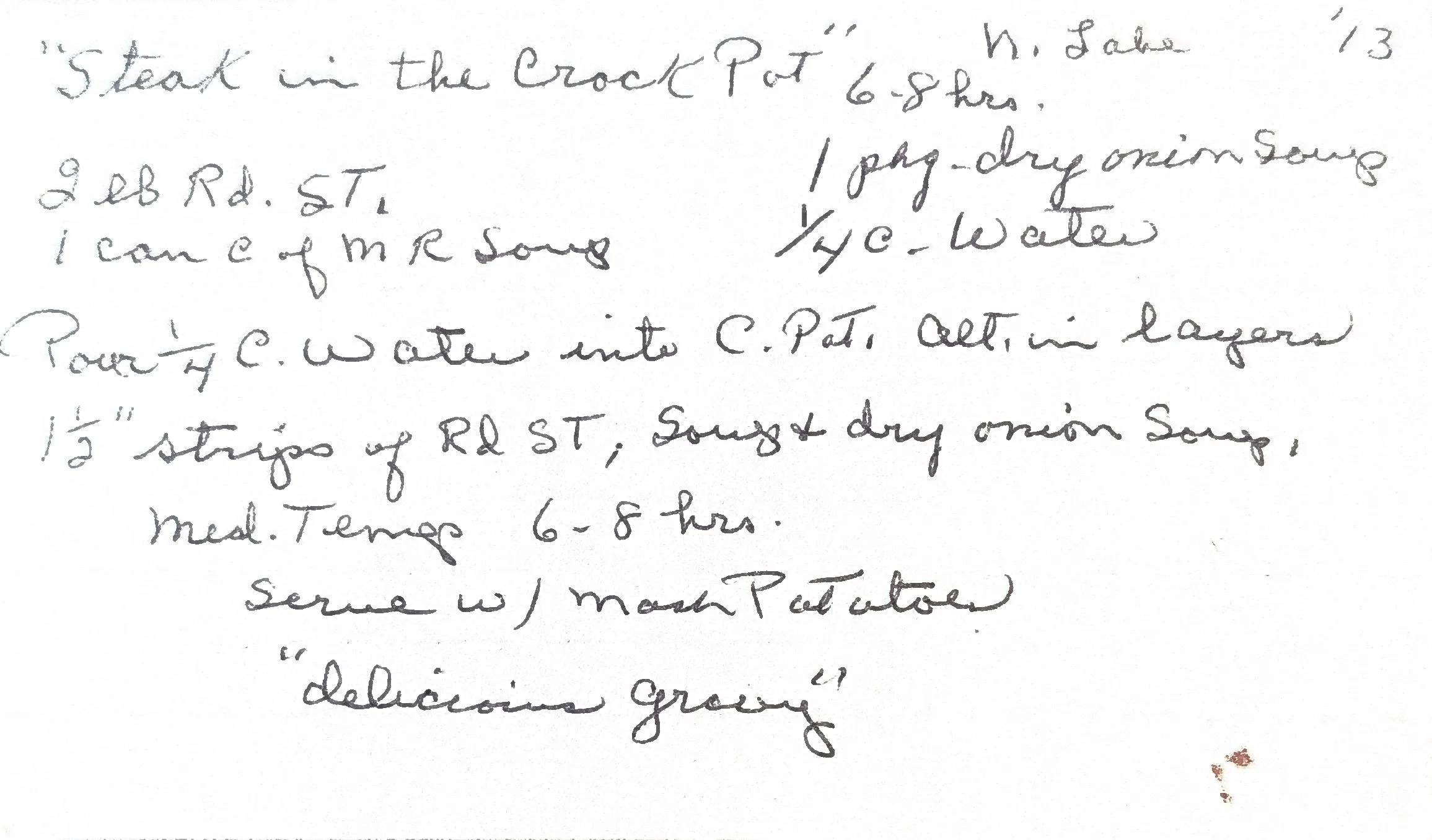 Original Handwritten Card