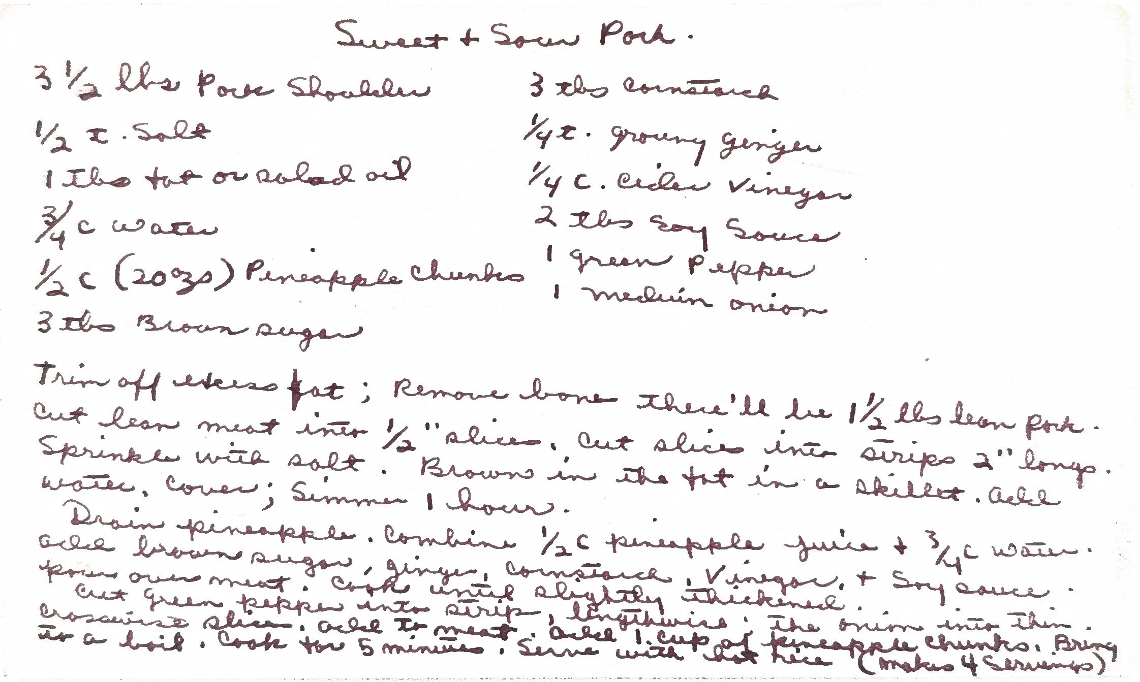 Original Handwritten Card