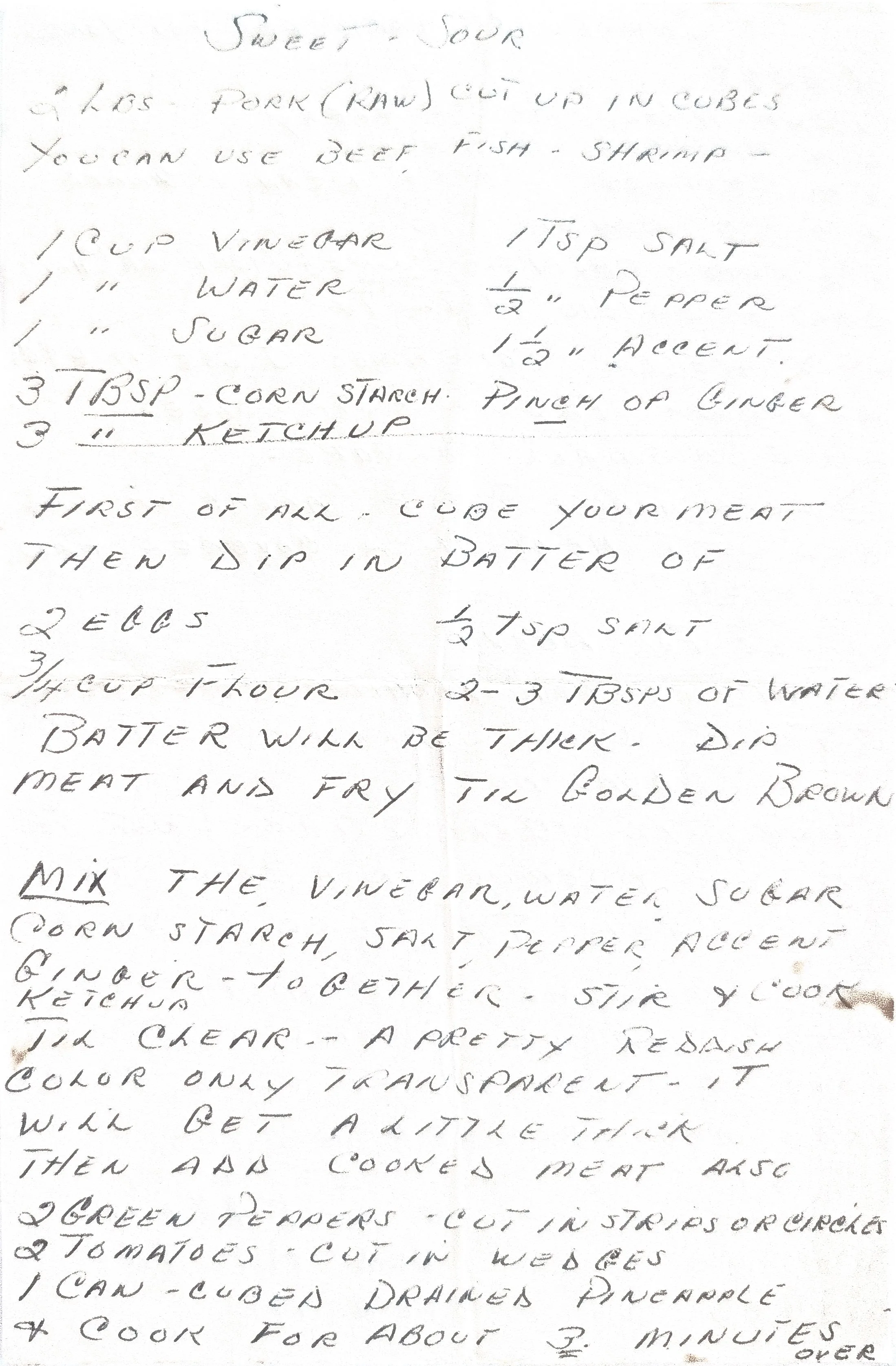 Original Handwritten Card