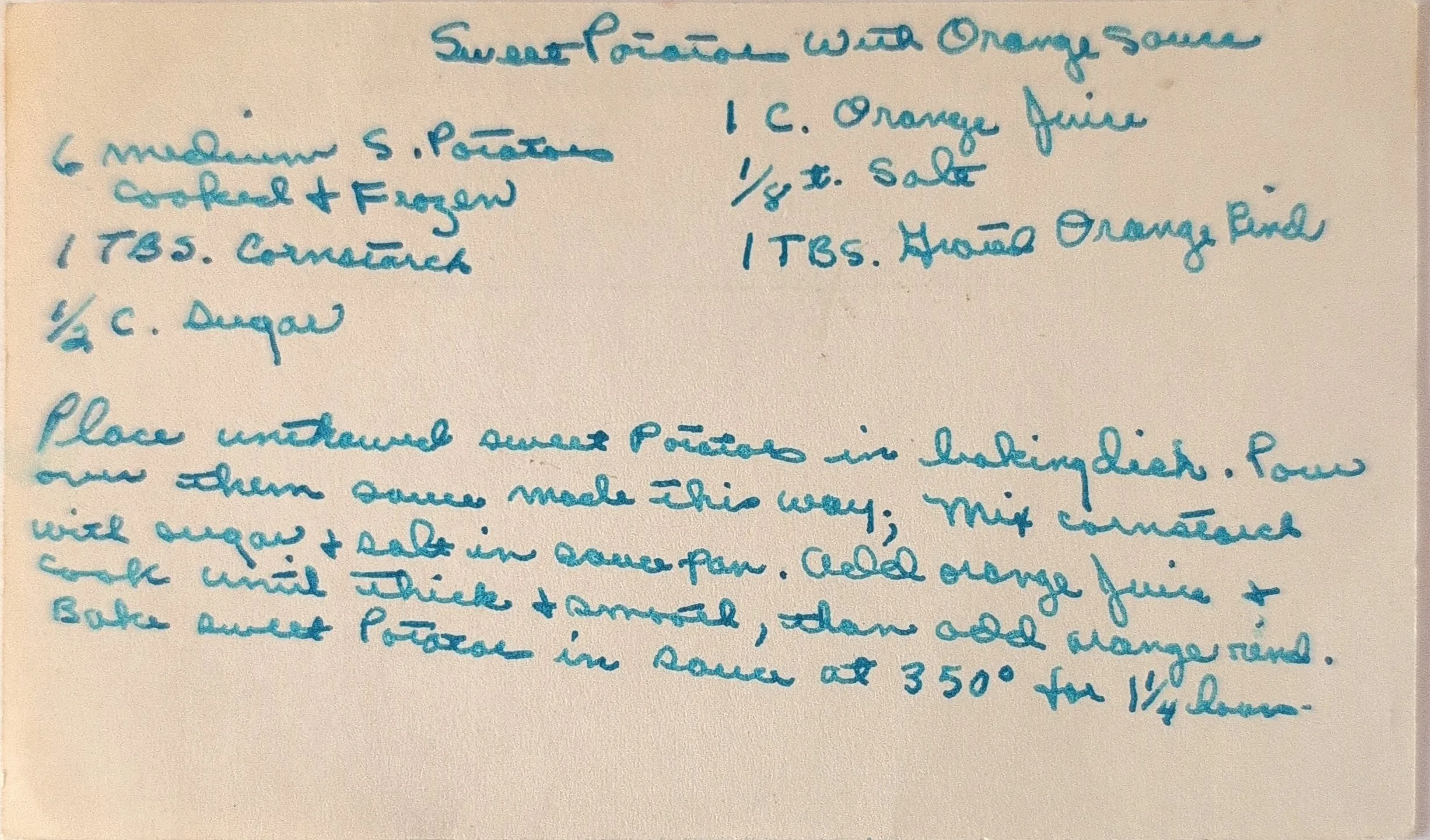 Original Handwritten Card
