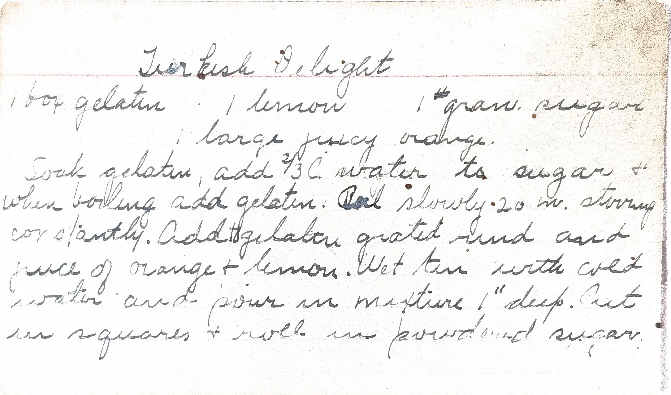 Original Handwritten Card