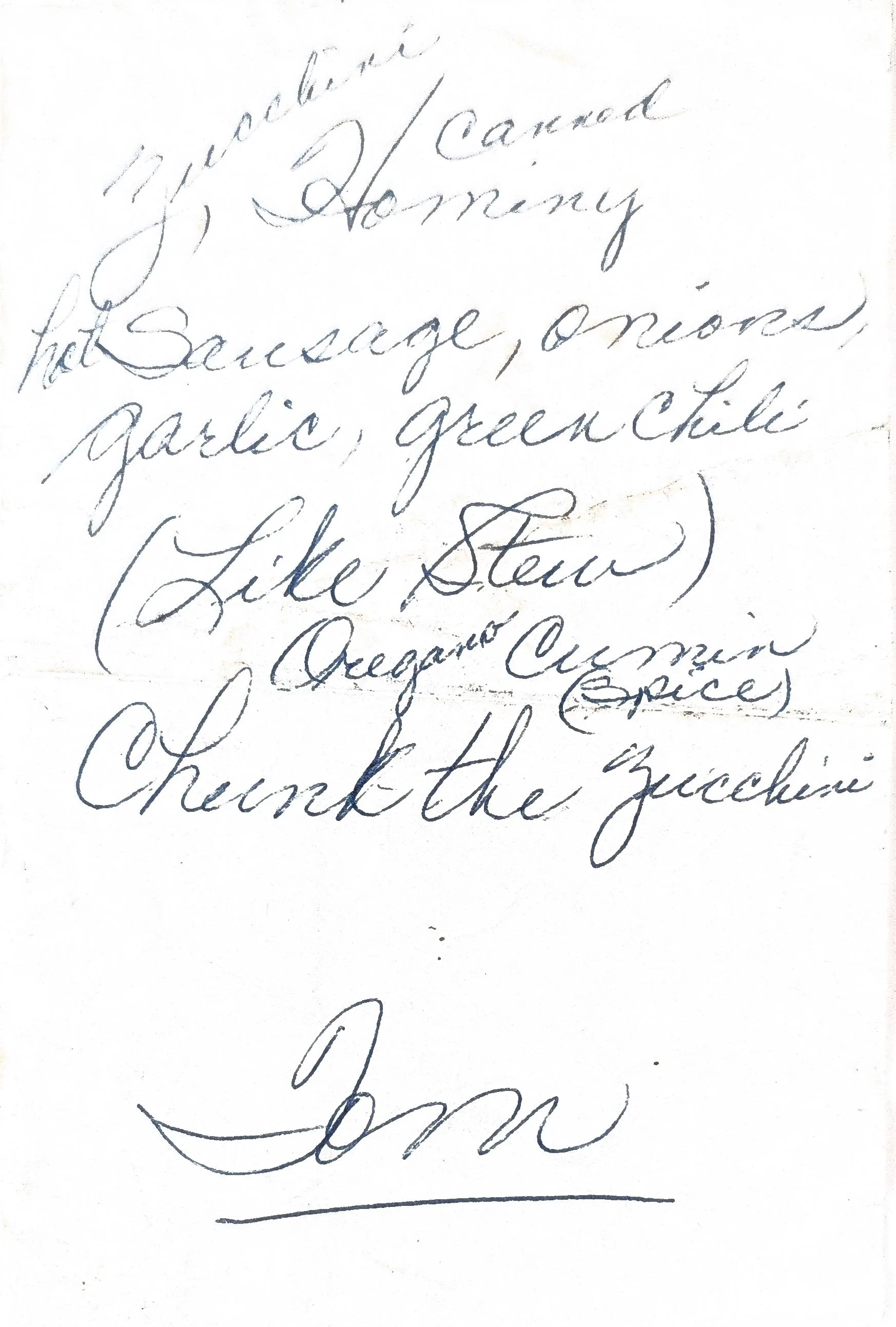Original Handwritten Card